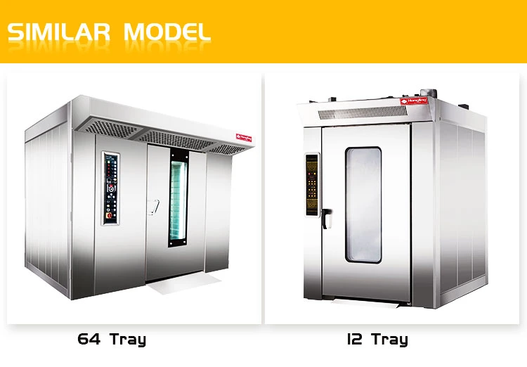 Industrial Bakery Equipment 2-Trolley 64-Tray Gas Rotary Oven/Rotary Convection Oven